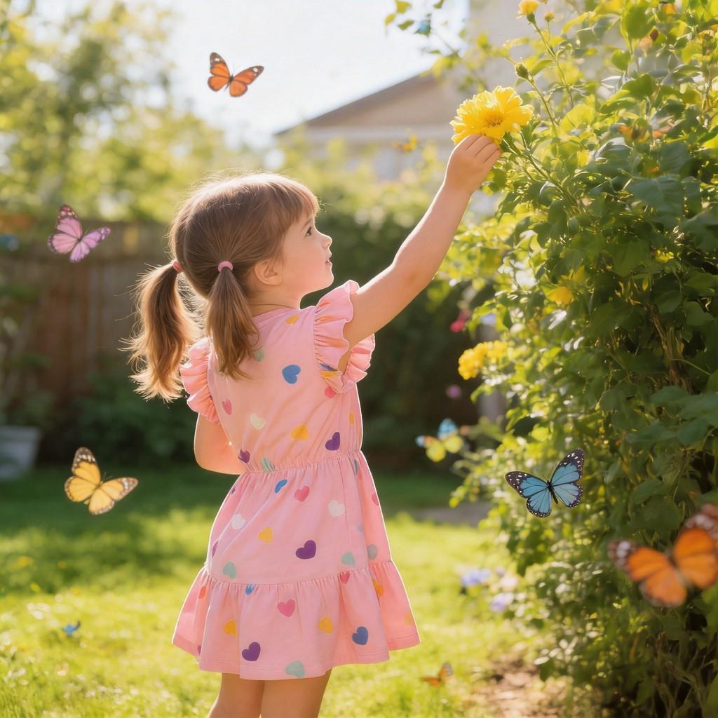 Girl Summer Princess Dress With Cotton Fabric For Kids
