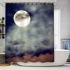 Supermond Duschvorhang Dunkler Himmel Mit Wolken Und Vollmond Badezimmer Dekor