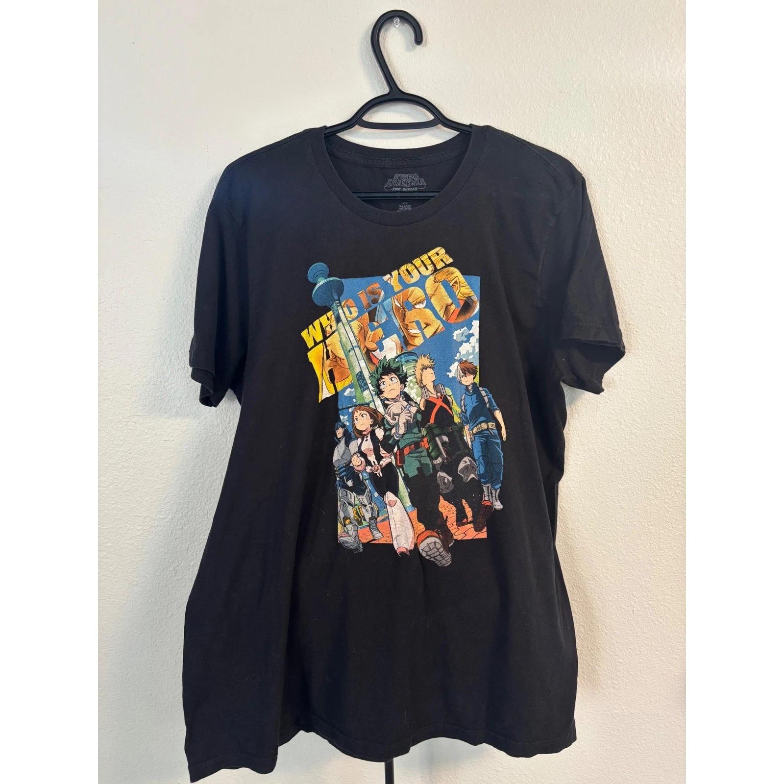 My Hero Academia Two Heroes Movie T-Shirt XL Black Funimation Anime Graphic Tee S
