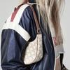 Celine Ava Classic Monogram Print Adjustable Shoulder Strap Leather Underarm Shoulder Bag Women Shoulder Bag Candy-Color White 193952BZJ-01BC