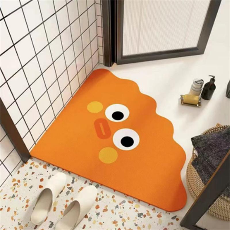 Cartoon Cute Irregular Bathroom Anti Slip Mat Bathroom Door Absorbent Mat Household Fan Diatom Mud Floor Mat