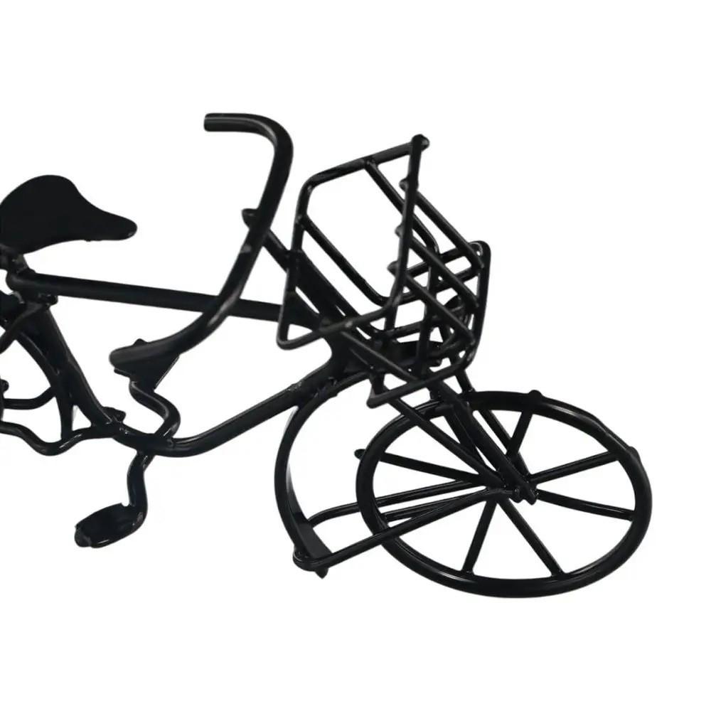 Mini Bike Miniatures Simulation Old-fashioned Bicycle Vintage Bicycle Model  Dollhouse Garden