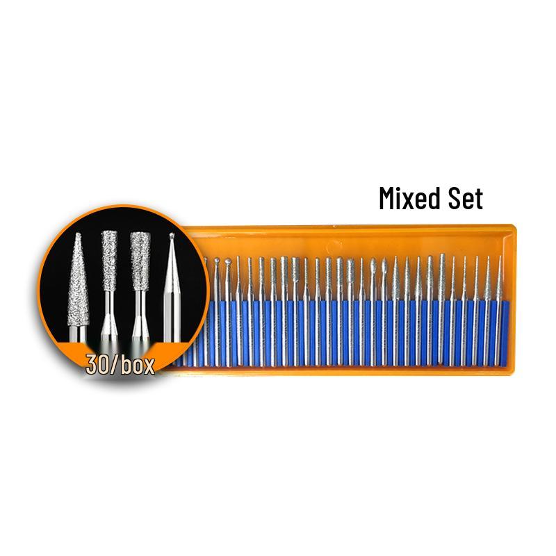 

Набор алмазных шлифовальных игл разной формы - 3 мм абразивные гравировальные и полировальные головки