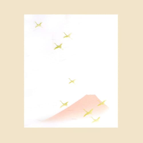 Kamiiso Sansho Made In Japan Kimono Beauty Kaishi (Japanese Paper) Set of 3 (Five-Story Pagoda, Mount Fuji, and Maiko)