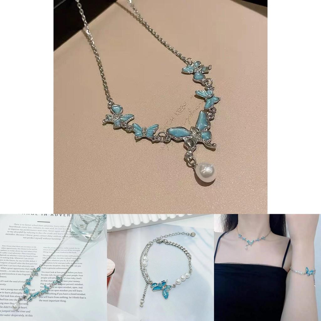 Butterfly Encrusted Exquisite Pearl Necklace For Women Chic And Unique Design