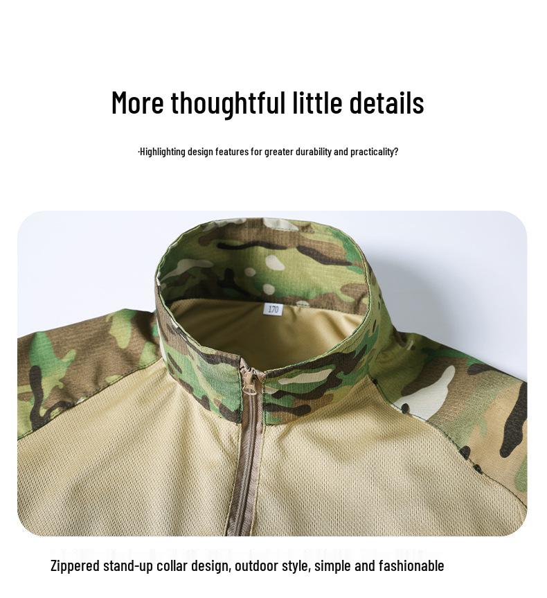 Summer Quick-Dry T-Shirt & Durable Work Pants Set for Outdoor Military Training or Security
