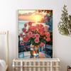 5d DIY Diamond Painting Cross Stitch Rose Flowers Diamond Embroidery Mosaic Full Round Drill Scenery Home Decor