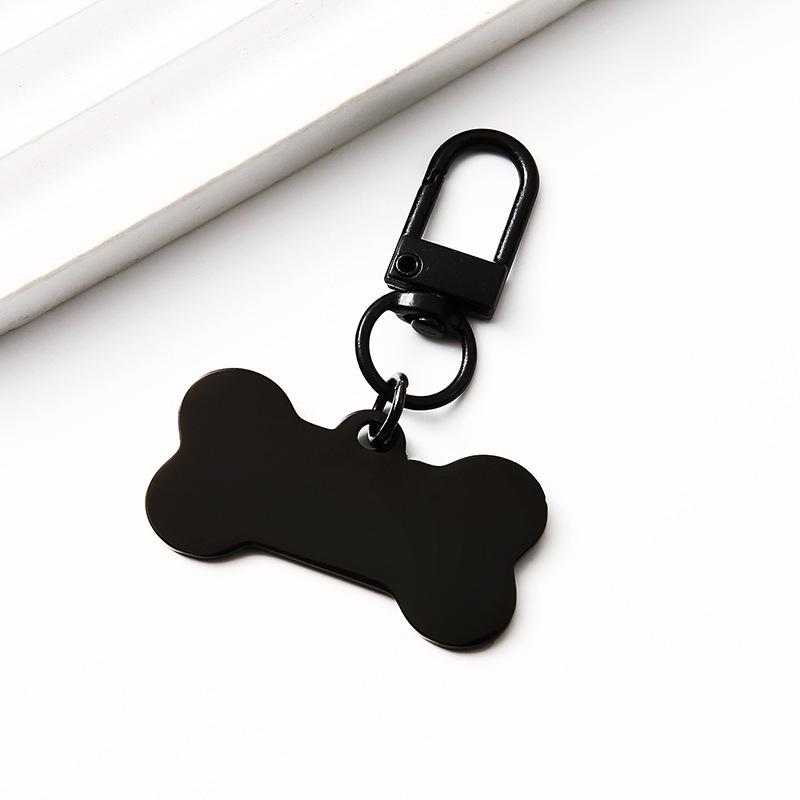 Pet Anti-Lost Bone Dog Tag Keychain with Engraved Logo.