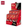 Deli V88 Trefärgad Snabbtorkande Klickpenna med 0,5 mm Dubbel Kulspets - Svart, Röd, Blå.