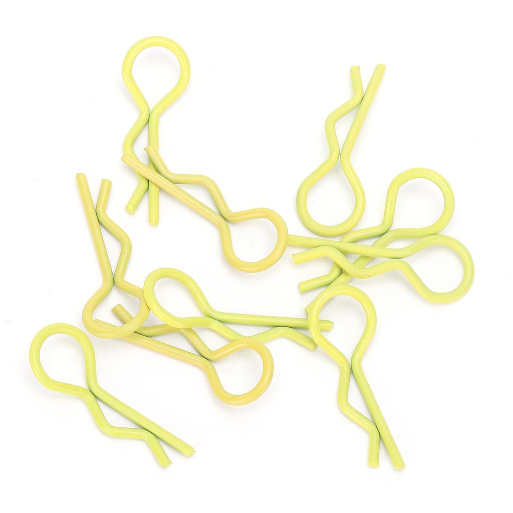 10Pcs RC Car Clip RShape Metal Body Clips Pins for 1/5 1/6 1/8 1/10 RC Car(Gold )