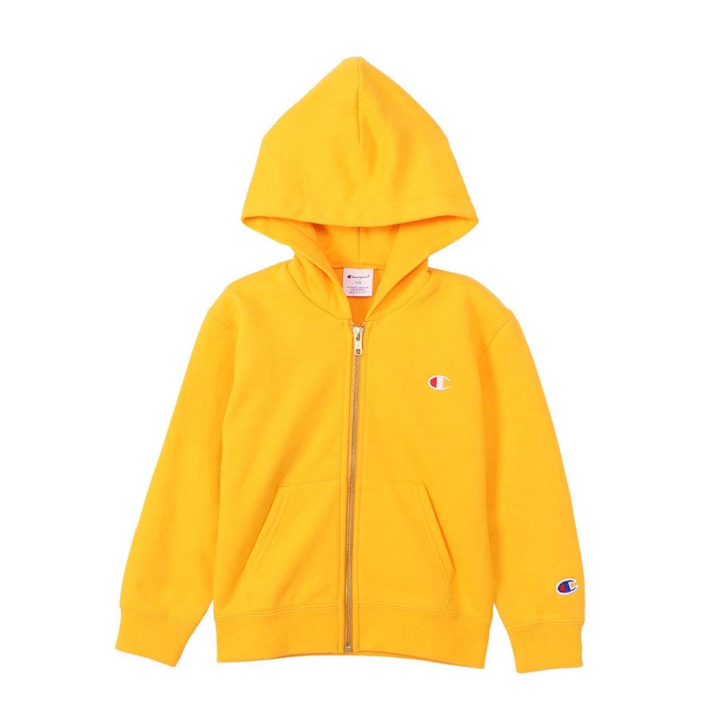 Champion Long Sleeve Cotton Zip Hooded Sweatshirt with Embroidered Made In Gold Kids' 100% Logo, USA, (CK-Y102)