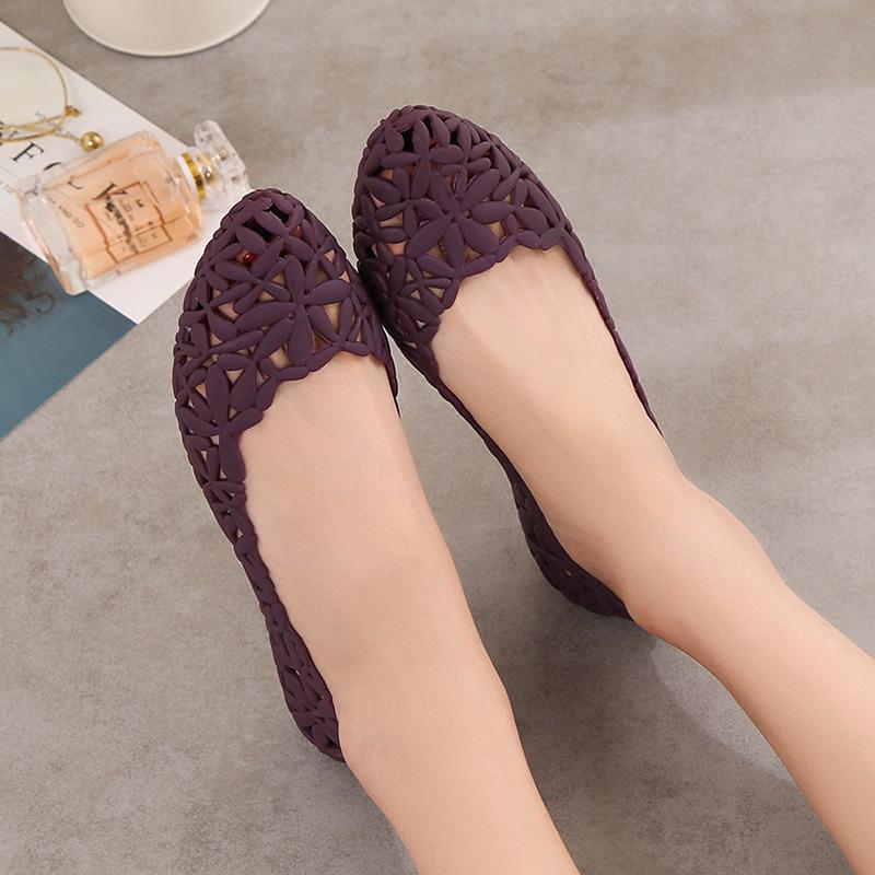 

Корейские женские плоские сандалии с цветочным узором и нескользящей подошвой – Летняя модная повседневная обувь 38 фиолетовый