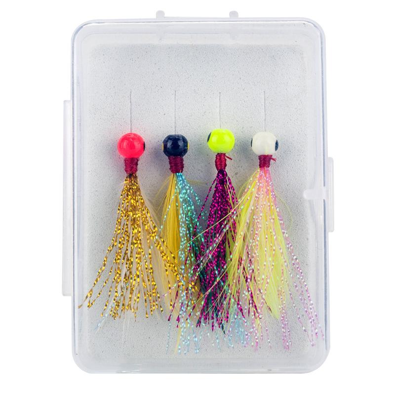 Boxed4PCS 15GFly Hook Set, Feather Hook, Artificial Bait, Micro-fish Bait, Fly Hook, Mosquito Hook
