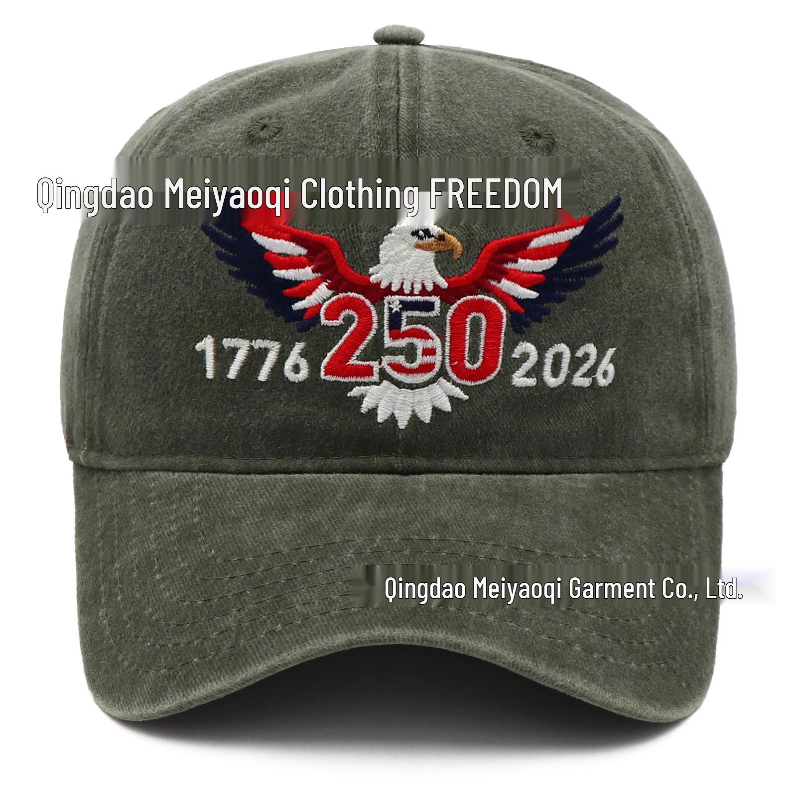 250th Anniversary Eagle Embroidered Baseball Cap - Unisex Outdoor Sun Hat Adjustable армия зеленый