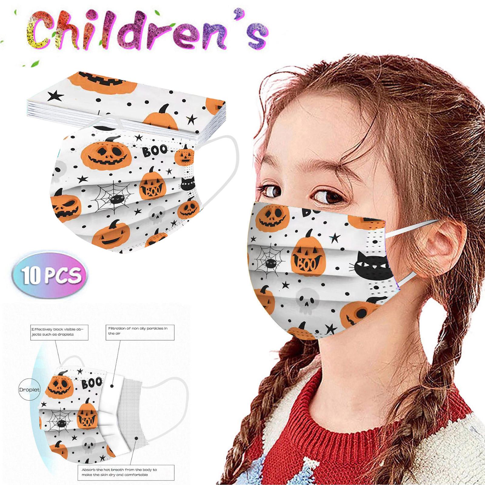 

Детская маска на Хэллоуин, одноразовая маска высокого качества, промышленная 3-слойная заушная крючок, 10 шт.