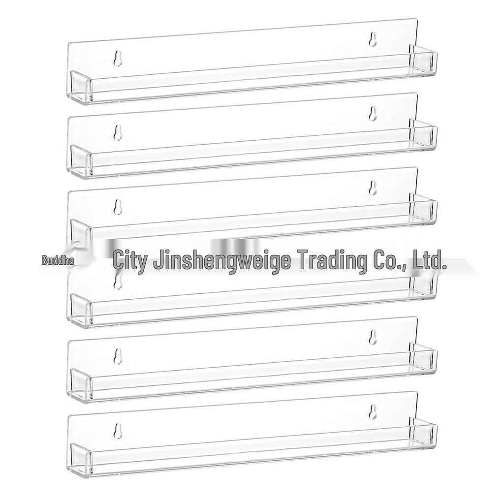 Transparent Acrylic Wall-Mounted Display Rack for Nail Polish, Records, and Picture Books