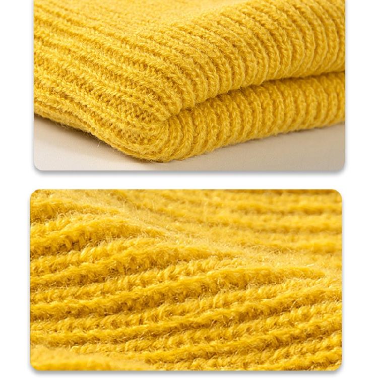 Warm Knitted Wool Cap Unisex Beanie Stretch Thick Knitted Cap for Cold Weather