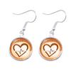 Coffee Latte Carving Love Heart Art Drop Earrings Chocolate Printing Flower Charm Jewelry For Women Gift Wholesale