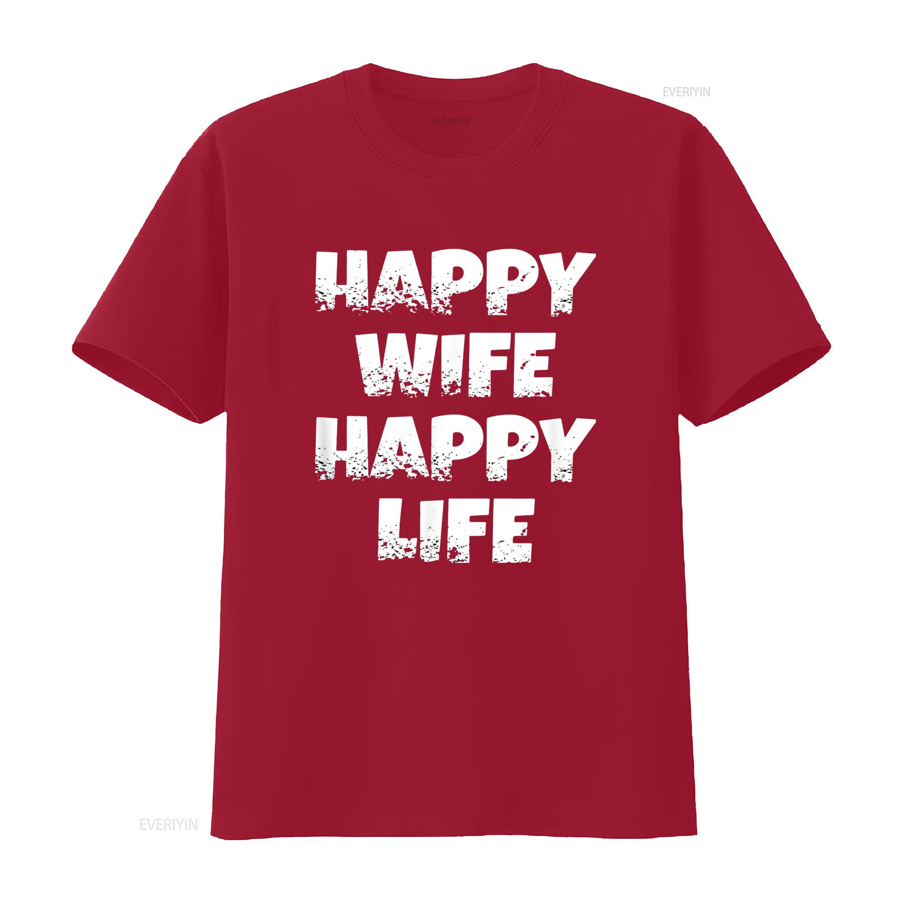 

Womens Happy Wife Life T Shirt Black Small vintage Washed Slightly streetwear Stylish Stretched homme Comfortable Unisex S