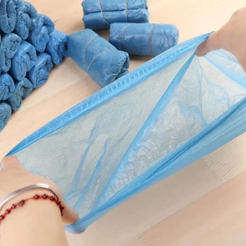 100 Pcs Waterproof Medical Boot Covers Plastic Disposable Shoe Covers Overshoes Shoe Protector Shoe Cover Water Proof Shoes