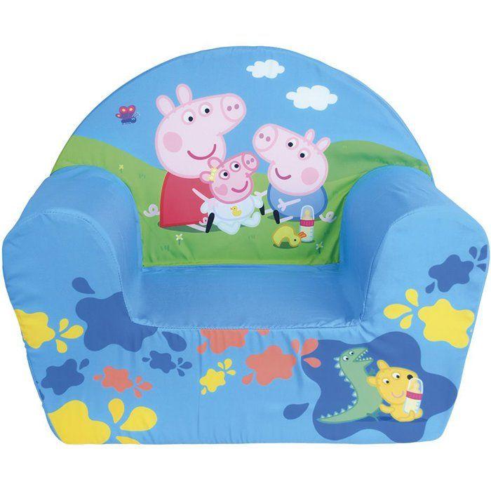 Children's Club Armchair - FUN HOUSE - Peppa Pig George and Evie - Origin France Guarantee - Comfortable Foam - 52 X 42 X 33 Cm