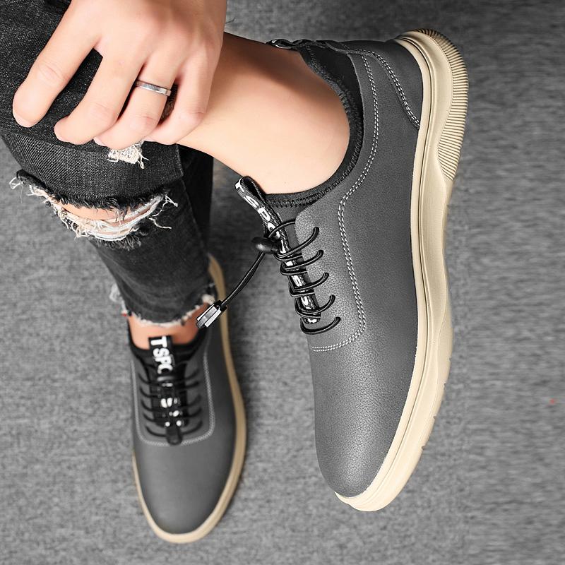 Genuine Leather Driving Shoes Male Comfortable Outdoor Hiking Shoe 2024 Elastic Band Mens Sneakers All-match Men Casual Shoes