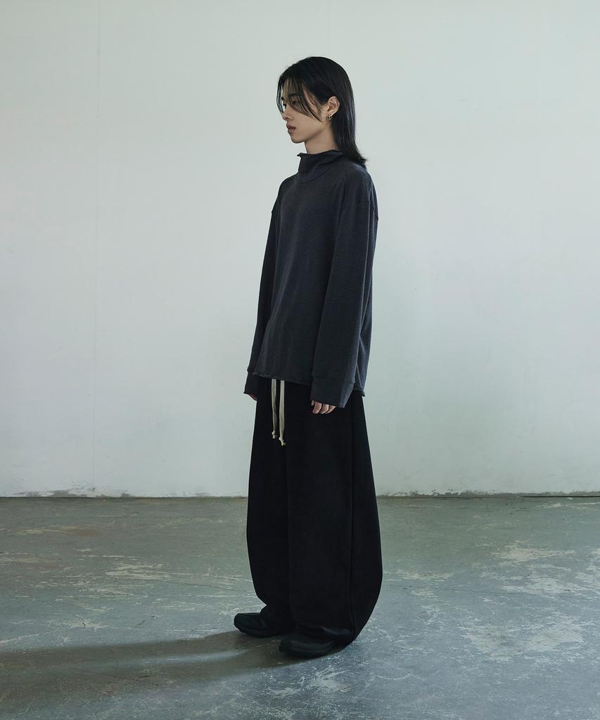 Seukeulaeteulpigsel Winded Loose Mock Neck Long Sleeve [Charcoal]