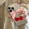 Lovely Bow-Tie Cherry Phone Case for iPhone 17 Air 16 15 14 13 12 11 Pro Max Plus Mini  X 8 7 Transparent Cover Fundas Accessory