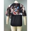 Plus Size Women's Chiffon Shawl Fake Two Piece T-Shirt