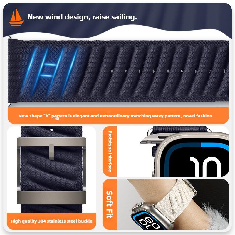 Nylon Sportband voor Apple Watch 45mm 44mm 49mm 46mm 38 40 41 42 mm Voor iwatch Serie 10 9 8 7 6 SE Ultra 2/1 band polsband