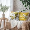 Yellow Tulip Energetic PillowcasesBedroom Living Room Sofa Home Decor Polyester Cushion Cover with Zipper