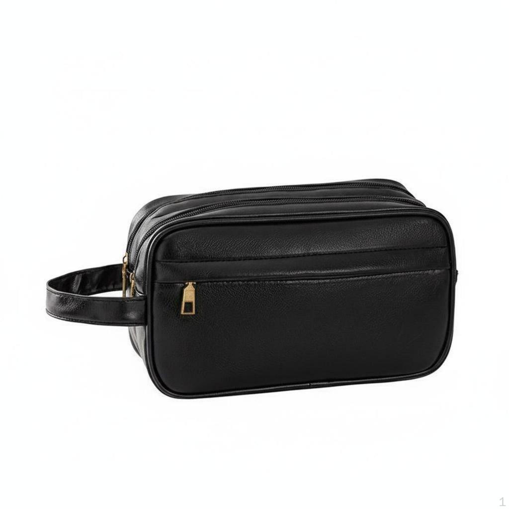 PU Leather Toiletry Organizer Waterproof Men's Travel Bag Light Elegant Design