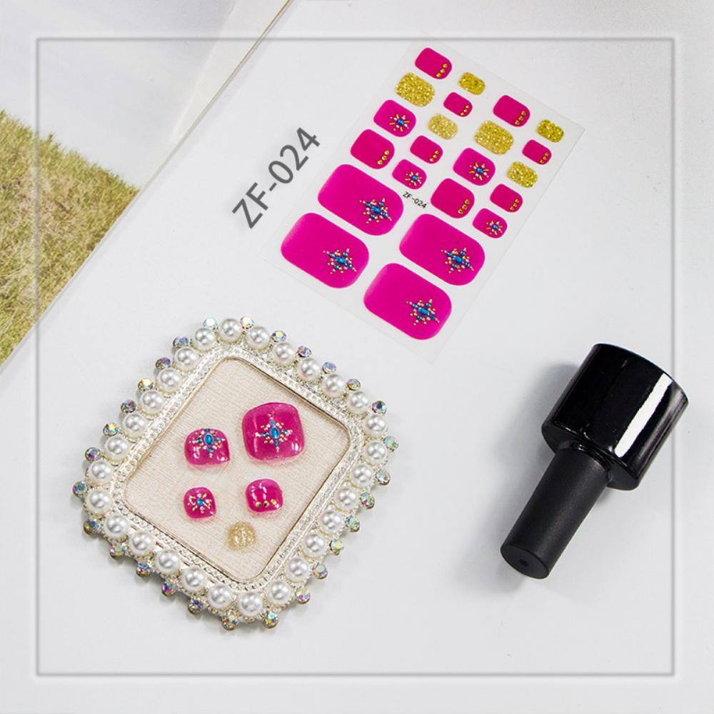 Three-dimensional Toenail Sticker 3D Imitation Drill Toenail Nail Patch Waterproof and Long-lasting Whitening Toenail Sticker Full Sticker