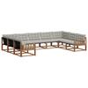 Outdoor Sofa Set with Cushions 9 Pcs Natural and Light Grey