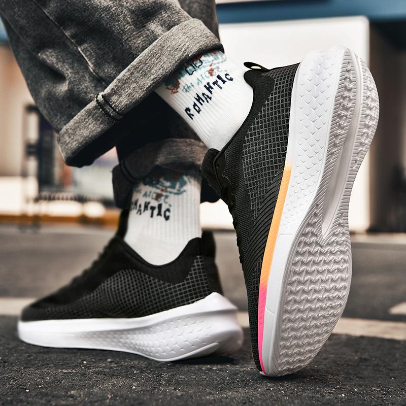 Мужские удобные ультрамягкие и дышащие кроссовки на шнуровке 45 белый/фиолетовый — фото 5