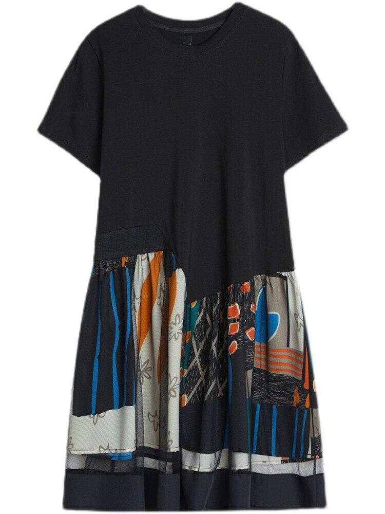 Xitao Patchwork Gaze Casual Personality Print Damekjole DMJ1457