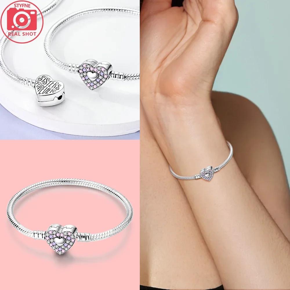 Sliver Bracelets Heart Lucky Eyes Bracelets Female Anniversary Party Fine Bracelets Bangles Jewellery Gifts for Women