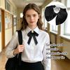 Faux Pearl Women Necktie Preppy Style Ladies Neck Wear Fashion Bowknot Neckties  Business