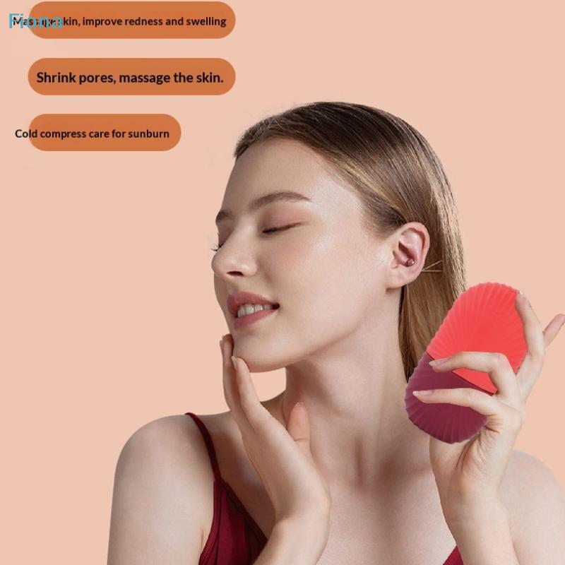Shell-Shaped Silicone Face Ice Roller, Reusable Ice Cube Tray for Facial Massage and Skin Care