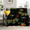 Spooky Night Flannel Blanket Warm Soft Halloween Christmas Couch Warm Cozy Decorative Decor Gift for All Season