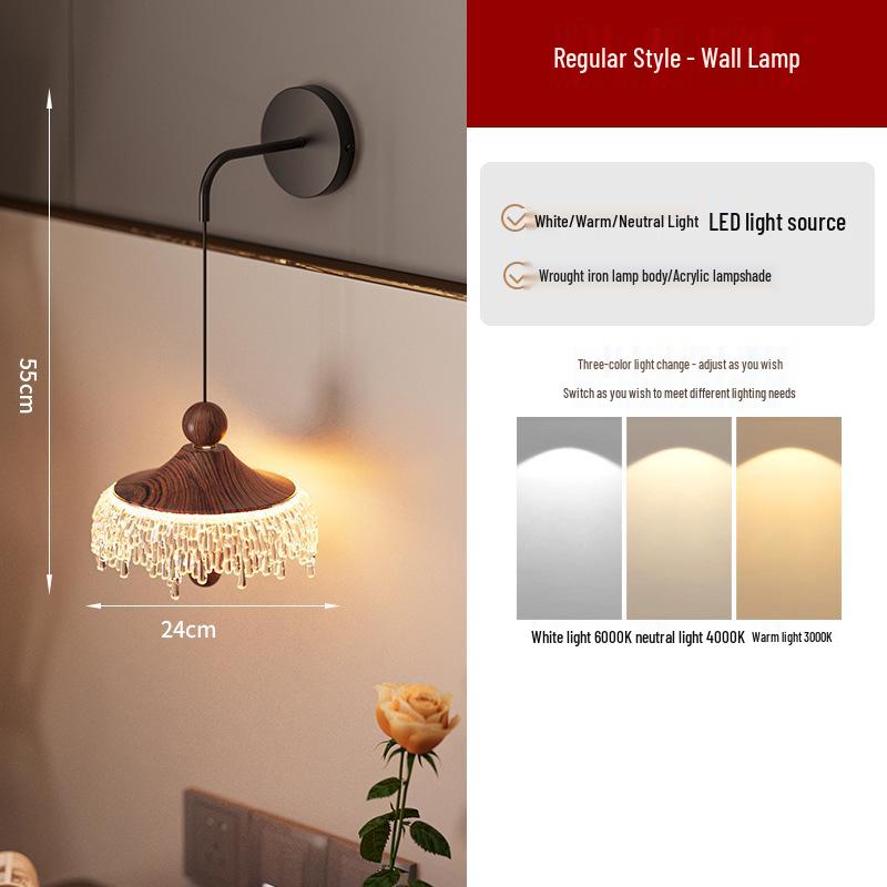 Mid-Century Style Walnut Pendant Light for Living Room, Dining Room, Hallway, Entrance, and Corridor Decor.