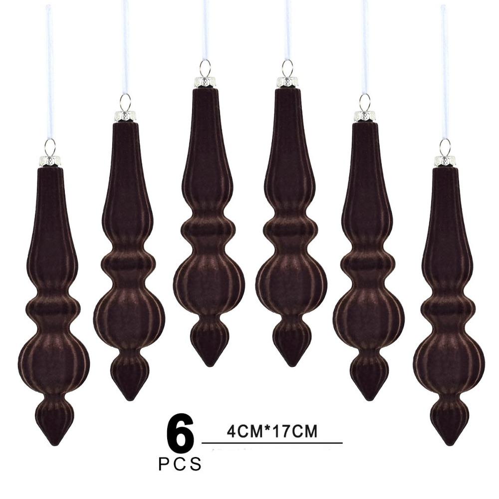 

6pcs/Box DIY Crafts Painted Christmas Gifts Boxes Pendant Plastic Christmas Gift кавовий