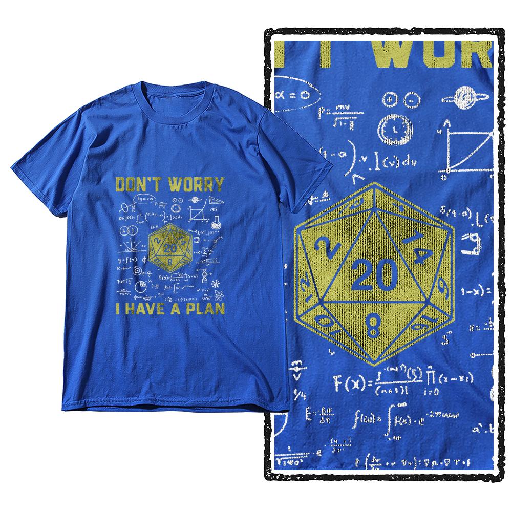 Neuartiges Dungeon Dragon T-Shirt mit grafischer Streetwear, kurzärmelig, „I Have A Plan“, D20, Würfel, Rollenspiel, DnD-T-Shirt für Männer