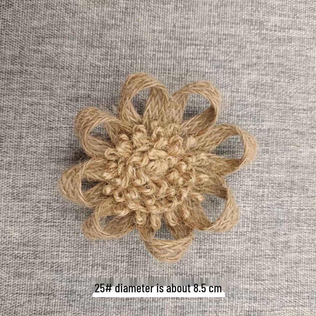 Coș cu flori din in făcut manual: Decor pălărie cu fundă trandafir 3D pentru bricolaj și activități artizanale pentru grădiniță