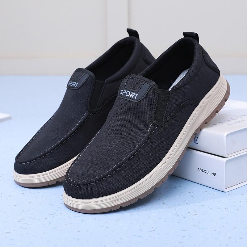 

Old Beijing cloth shoes men s autumn breathable soft-soled cloth shoes black casual canvas shoes comfortable lazy men s shoes 44