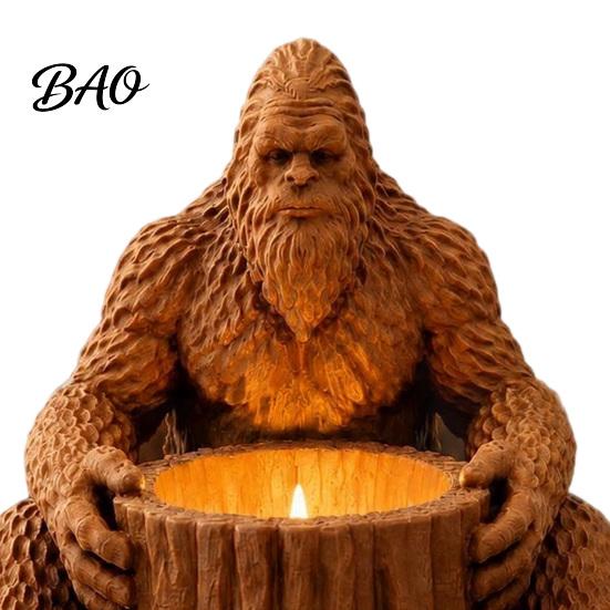 Thoughtful Housewarming Gift Giant Forest Creature Statue Candle Holder, Sitting Tree Stump Tealight Candlestick, Whimsical Cabin Accessories