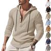 Men's Spring and Autumn Long-sleeved Linen Shirt Hooded Bottoming Shirt Casual T-shirt Sweater Men