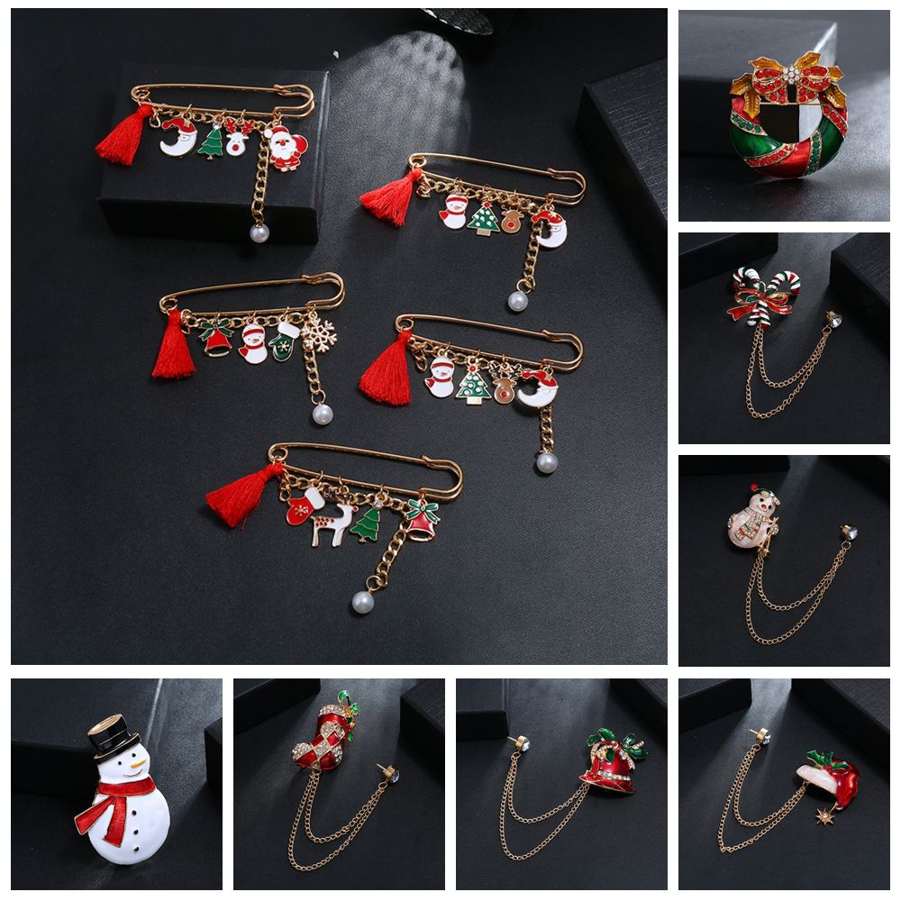 Jewelry Clothing decor Tassel Xmas Costumes Christmas Brooch Santa Claus Badge Pins