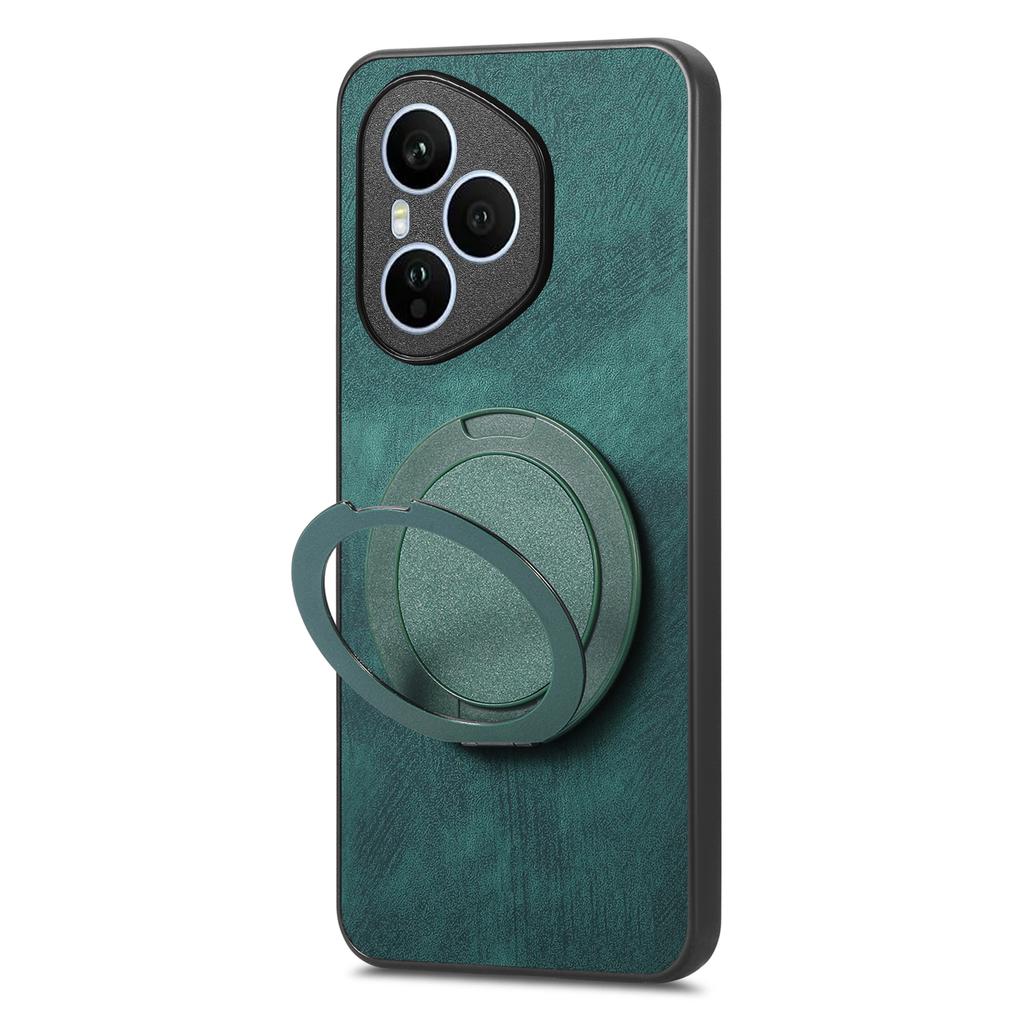 For Honor 400 Pro 5G (Global) Phone Case with Rotating Kickstand Stress Relief Retro Leather Back Cover