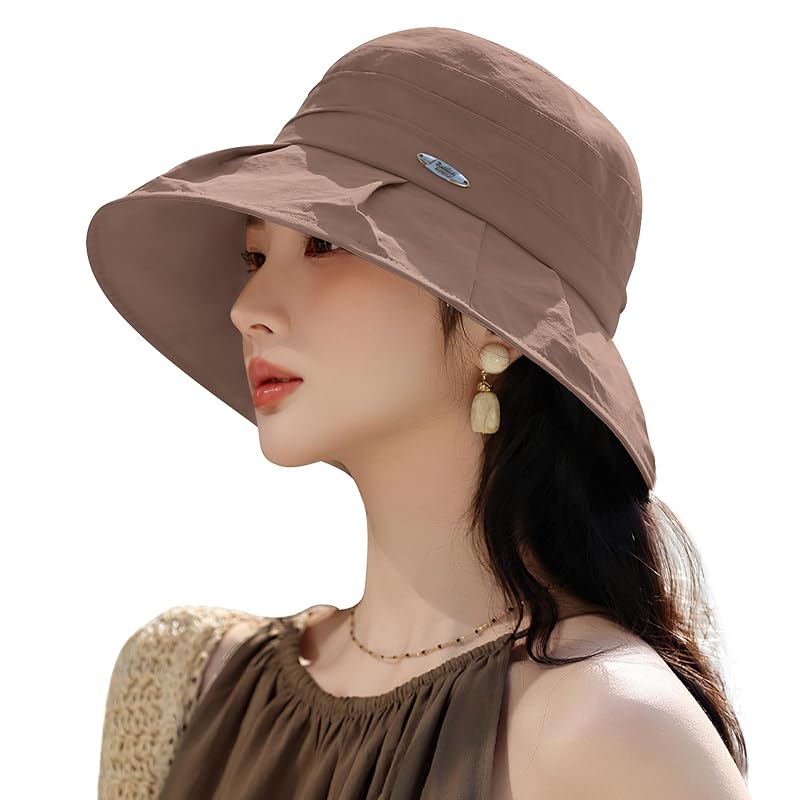 

[AOY] UV protection hat ladies spring/summer wide brim sun protection awning sun hat Larger UV protection lightweight ventilation small face